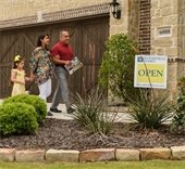 family walking into open house in Mesquite