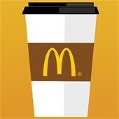 Coffee cup with McDonald's "M" on side