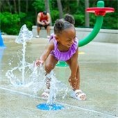 girl playing at a water park