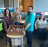 dispatch team with peanut butter and jelly they collected