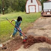 little girl sweeping at AMD