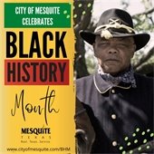 Black History Month graphic featuring a Buffalo Soldier reenactor