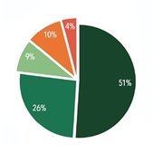 Screen shot of pie graph used in property tax bill infographic.