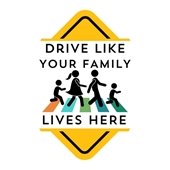graphic of family crossing the street