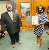 Christina Hall and Mayor Bruce Archer