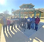 Jimmy Culver at the new Jimmy Culver pavilion with Mayor Archer and family