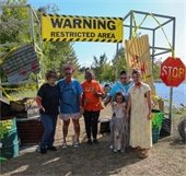 actors dressed up as zombies for guts and gory run