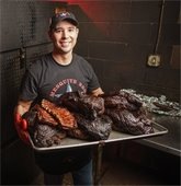 mesquite bbq dustin at smoker