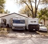 RV and truck parked in driveway