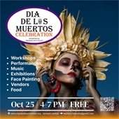 flyer for dia de los muertos celebration in mesquite tx