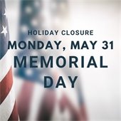 Closed for memorial day