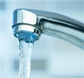 water coming out of faucet