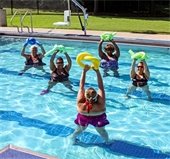 women doing water aerobics 