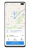 Screen shot of mobile phone screen using STARNow request ride function