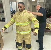 firefighter in bunker gear