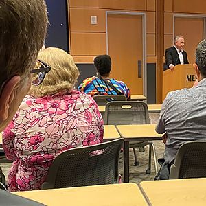 Residents attending a Town Hall meeting