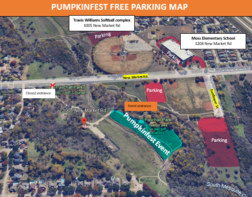 PumpkinFest Free Parking Map